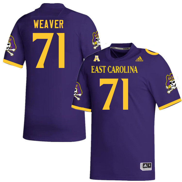 Men #71 Bryce Weaver ECU Pirates College Football Jerseys Stitched Sale-Purple - Click Image to Close